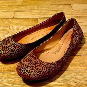 Born BOC Dressy Flats Fiery Orange Mosaic Women’s 10